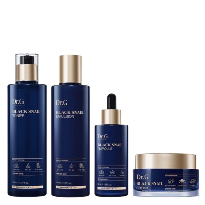 Dr.G Black Snail Skincare Set (Toner & Emulsion & Serum & Cream) K
