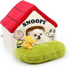 Pet Paradise Snoopy Dog House Bed with Garden Red Roof Large/Small From JAPAN