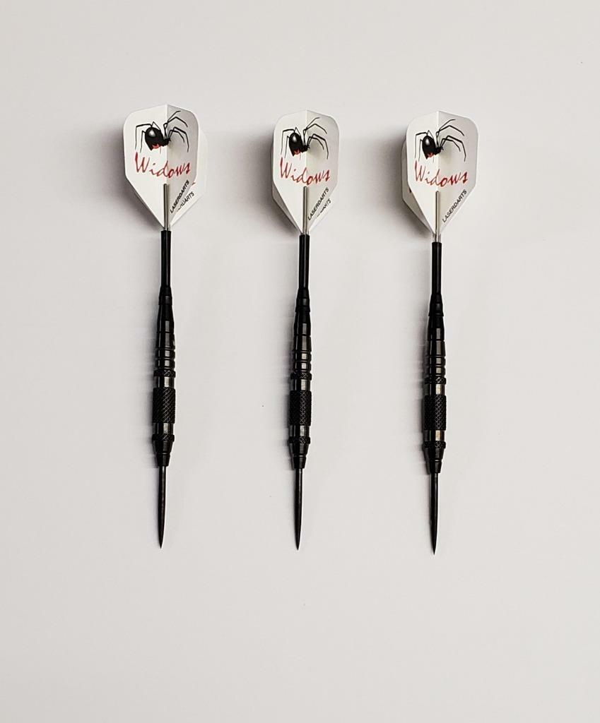 LASERDARTS BLACK WIDOWS 23 Gram Fixed-Point Steel Tip Darts