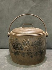 Vintage Ancien T&c CLARK & CO NO.10 7 Quarts Fonte Émail Casserole Pot, England