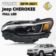 Headlight For 2019-2021 Jeep Cherokee Full LED w/ Bulbs LED DRL Driver Side