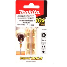 Makita Torsions-Bits PZ3, 2 Stück, 50 Mm – Impact Gold Für Schlagbohrer, Extrem Bruchfest