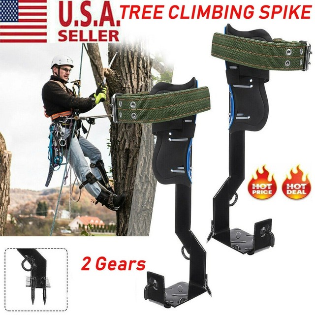 Tree Climbing Spike Set 2 Gears Safety Belt Adjustable Lanyard Rope 