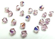 20 Pcs  LT AMETHYST AB  6mm BICONE  SWAROVSKI CRYSTAL BEADS LOT