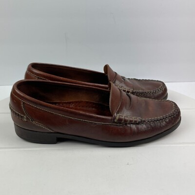 COLE HAAN Mens Size 9M Shoes Brown Leather Casual Comfort Loafers Vibram 0930