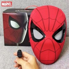 US Stock Spider Man Mask w/LED Moving Eyes Remote Control Ring Cosplay Gifts