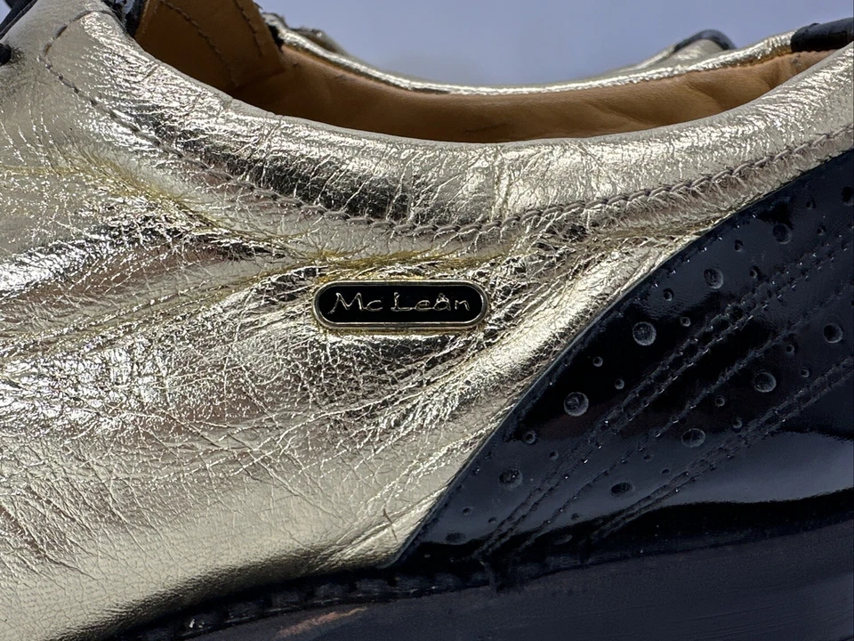 Rare McLean MC lean German Made Women’s Size 7 Golf Shoes Cleats Metallic Gold  - Image 2 of 4