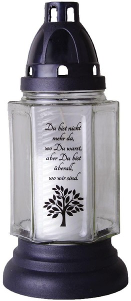 Grabkerze Mit Motiv Und Spruch In Vers. AufsüHrungen Grablicht Grableuchte Kerze-image