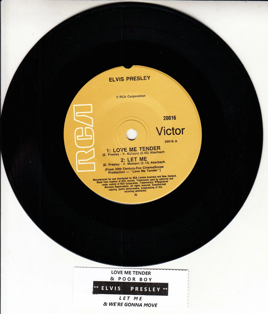 ELVIS PRESLEY Love Me Tender & Poor Boy EP PICTURE SLEEVE 7" 45 vinyl record NEW
