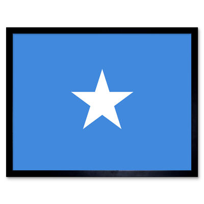 Somalia Nationalflagge Weltflaggen Land Poster gerahmtes Kunstbild Druck 9 x 7 Zoll