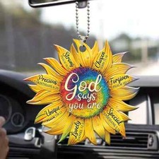God Says You Are... Sunflower Acrylic Hanging Ornament