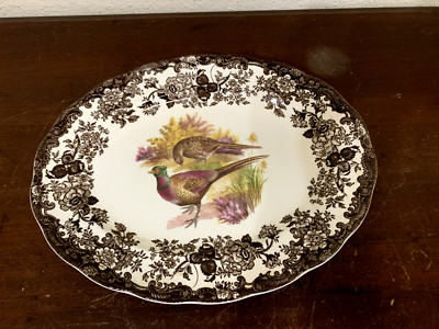 Royal Worcester Palissy Game Birds Series Oval Serving Platter 12 x 9.5'' England