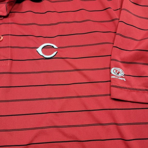 True Fan Cincinnati Reds Polo Shirt Mens Large Genuine Merchandise MLB Red - Picture 2 of 8