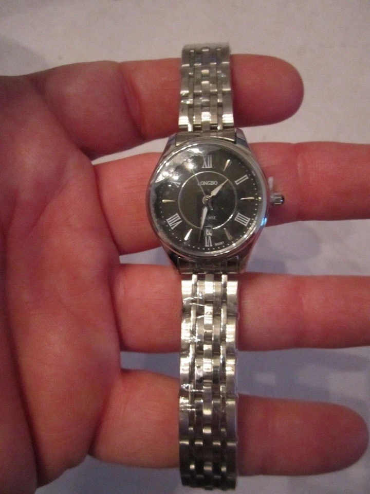 RELOJ LONGBO DAY DAMAS - CARA NEGRA - CAJA Y CORREA DE RELOJ DE ACERO INOXIDABLE - BBA8 Foto 3 de 4