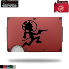 Metal Wallet Minimalist Laser Engraved with ALIEN HATCHET MAN