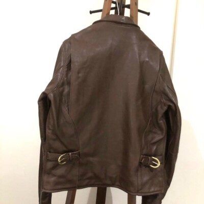 Vanson Riders Leather Single Jacket Brown Men's Size 38 from Japan