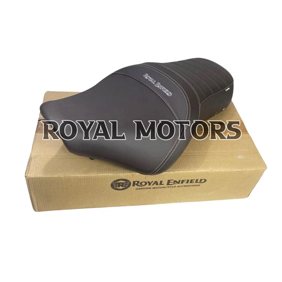 Royal Enfield "MARRÓN TOURING DOBLE ASIENTO" Para Nuevo Bullet 350 - Envío Express Foto 2 de 4