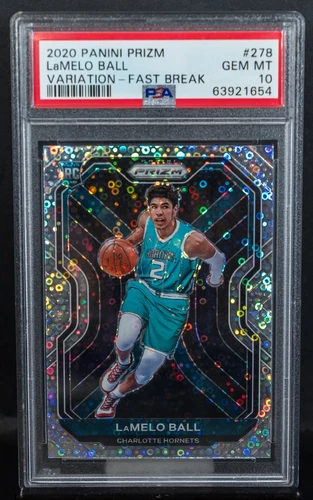 63921654 LaMelo Ball 2020 Panini Prizm 278 Fast Break Variation Rookie RC PSA 10
