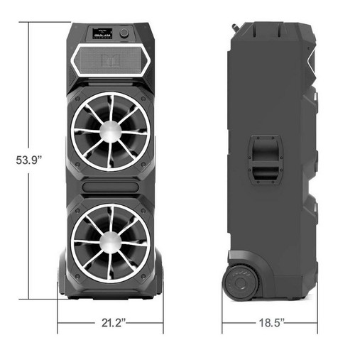Huge Monster GI30 1800 Watt Party Bluetooth Speaker Dual 15" Subwoofers 54" Tall - Picture 4 of 11