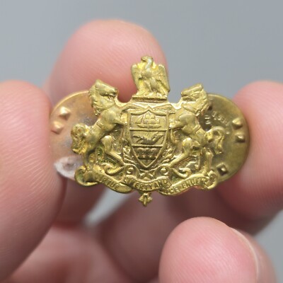 Pennsylvania Crest Pin Virtue Liberty Independence Vintage Gold Tone