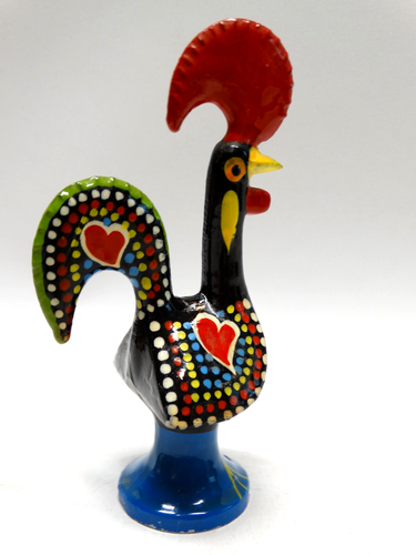 Vintage Hand Painted Metal Lucky Rooster Portugal Folk Art Portuguese Colorful - Bild 4 von 9