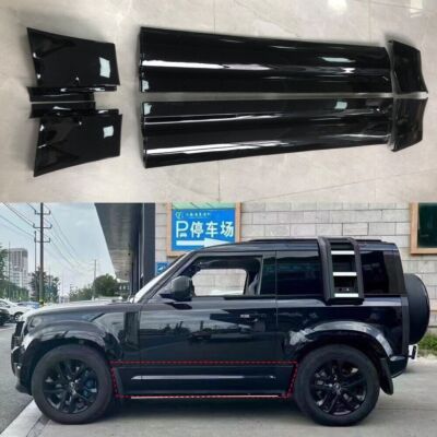 Side Skirt Door Panel Replacement Gloss Black Fits for LR Defender 90 2020-2023