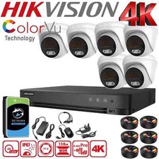 HIKVISION 8MP 4K CCTV System ColorVu Audio Outdoor Camera DVR 4/8/16CH Full Kit