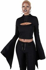 Killstar Demon Darling Goth Witch Occult Punk Crop Top Shirt Blouse KSRA003521