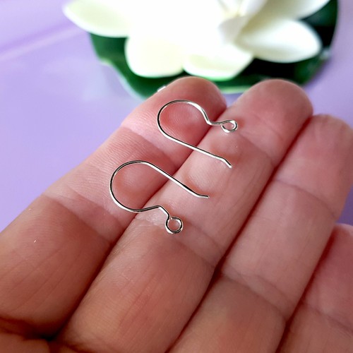 Quality Solid Silver 925 Shepherds Hook Handmade Earring Wires Jewellery Making - Foto 4 di 9
