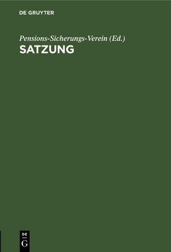 Satzung (Hardback)
