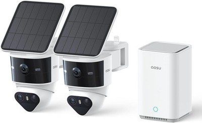 aosu T2 Pro Überwachungskamera Outdoor kabellos, 2 Cam Kit Außenkamera, 3K Dual 