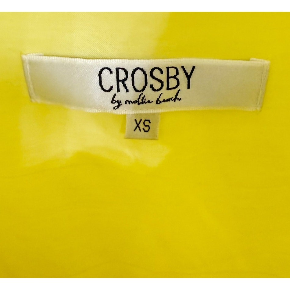 Crosby by Mollie Burch Margot Dress Yellow Lemon Lime Strawberry Embroidery XS View 5