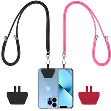CACOE Phone Lanyard 2 Pcs-2 Pcs Adjustable Neck Strap,4 Pcs Phone Patches,Uni...