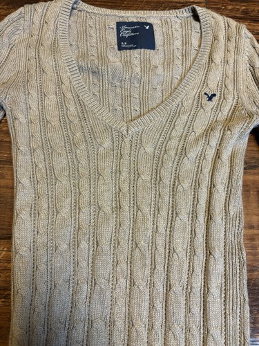 American Eagle Outfitters Damen hellbraun Zopfmuster Pullover Größe Small - Bild 3 von 6