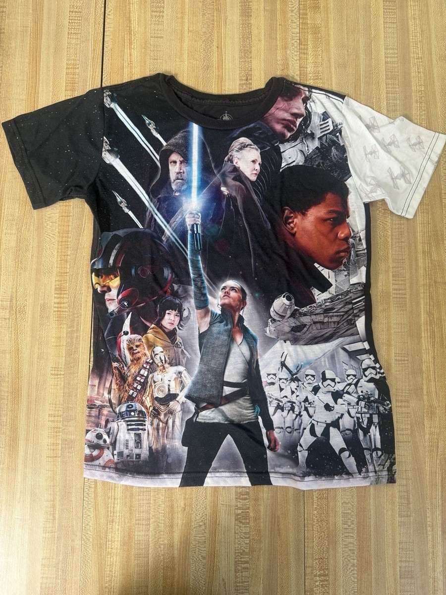 Star Wars Last Jedi Sublimated Shirt Kids Youth Size 10/12 Disney Store