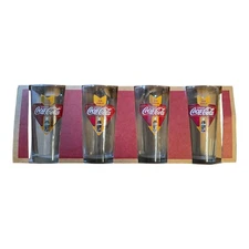 20 Oz Ice Cold Drink COCA COLA Clear Glass Set Of 4 Anchor Hocking 