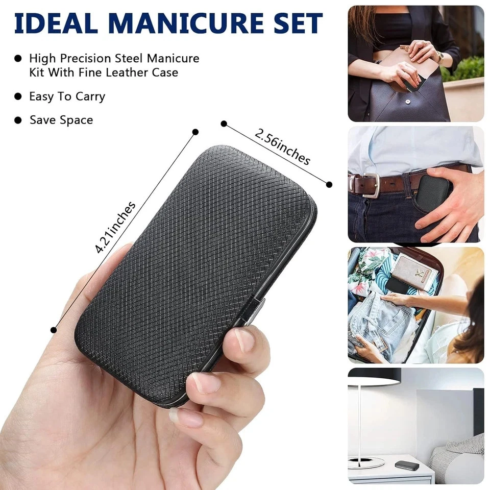 Juego de cortaúñas de acero inoxidable de 8 piezas para manicuras y unisex Foto 3 de 4