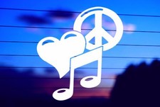 Peace Love Music Vinyl Die Cut Decal   Car  Laptop Sticker