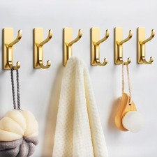 niffgaff Wall Hooks for Coat and Towel: 13lb Adhesive Door Hanger Stick On, S...