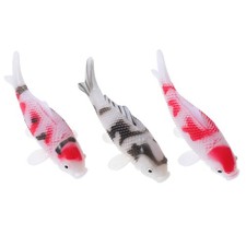Lot de 3 poissons koï flottants : faux poisson rouge, figurine koï, décoration