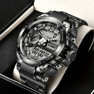 Herren Militäruhr 50m Wasserdicht Digital Sport Armbanduhr LED