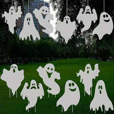 Halloween Yard Signs Outdoor Decorations - 6 PCS Ghost Stakes outside Decor - Do