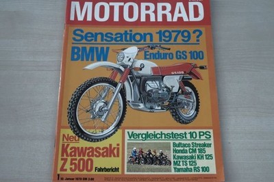 3) Motorrad 01/1979 - Yamaha RS 100 mit 10PS bess - Kawasaki Z 500 mit 52PS im