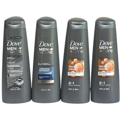 4 Dove Men + Care 12 fl. oz. Shampoos + Conditioners, Charcoal, Bamboo, Calcium