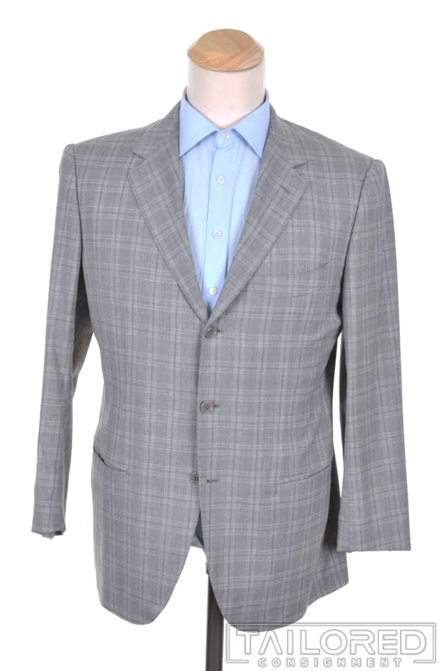 Blazer Abrigo Deportivo Chaqueta SARTORIA PARTENOPEA Gris Cuadros Años 150 Lana - 42 R Foto 2 de 4