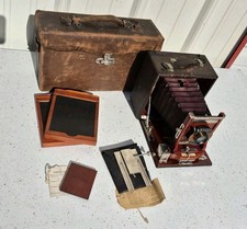 Antique CONLEY 4x5 Folding CAMERA Safety Shutter W/Case