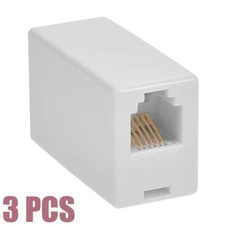 3x RJ12 Straight Telephone Phone Cord Cable Line Adapter Inline Coupler