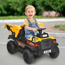 12-volt Battery Kids Ride On Dump Truck Rc Construction Tractor With Electric...