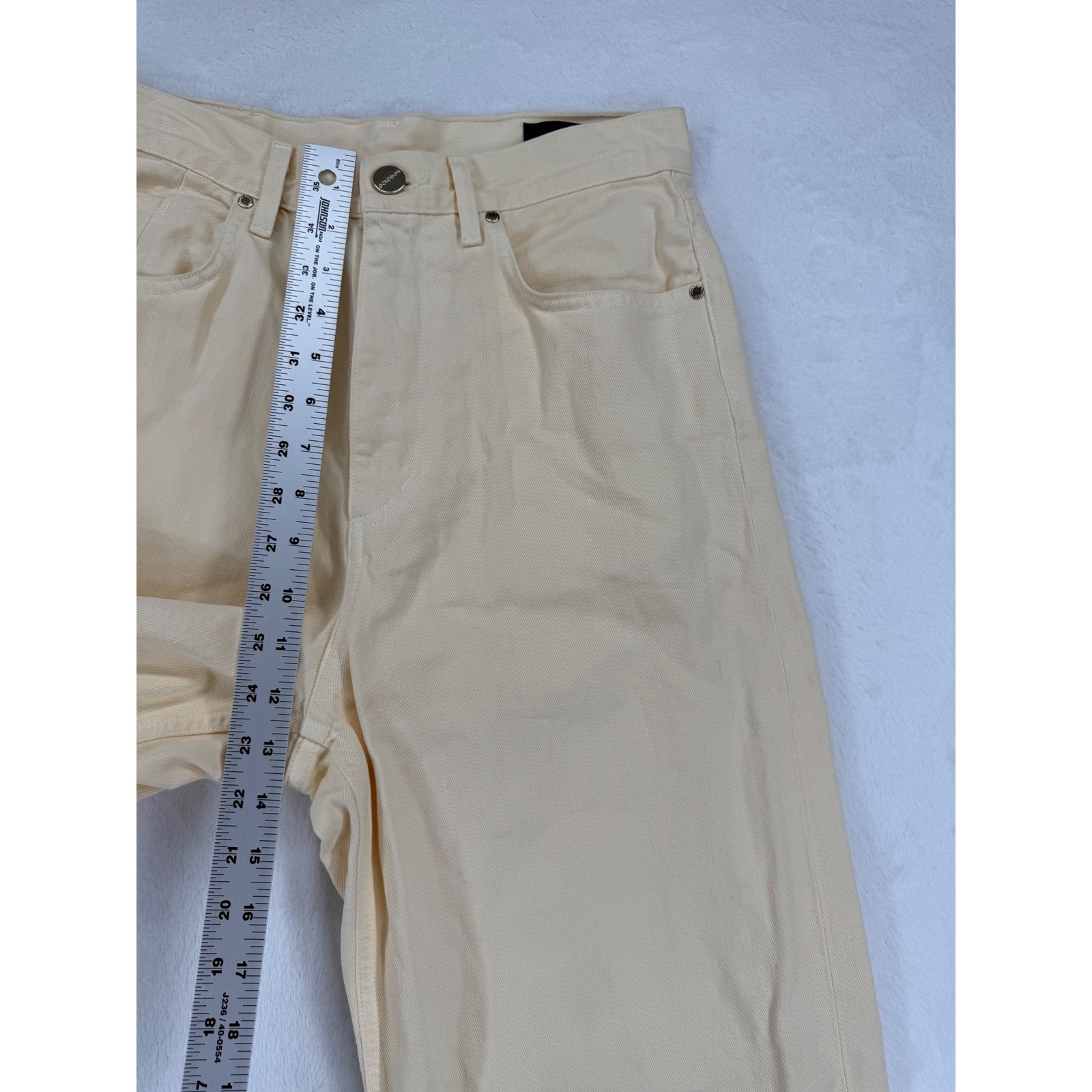 GoldSign Women's butter yellow Wide Leg Jeans Size 27 High Waist Denim Casual image 3