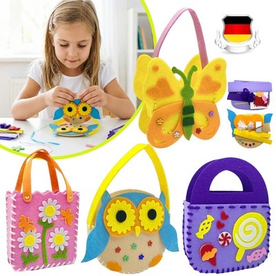 4 Stück DIY Nähset Kinder Tierformen Filz Bastelset Nähen für Anfänger  Handwerk